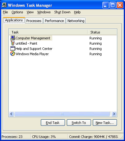 wie starte ich den Task Office Manager in Windows XP