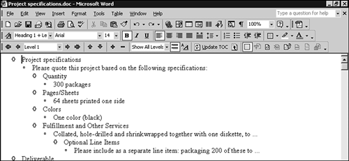 how to change preferences on word for outlines