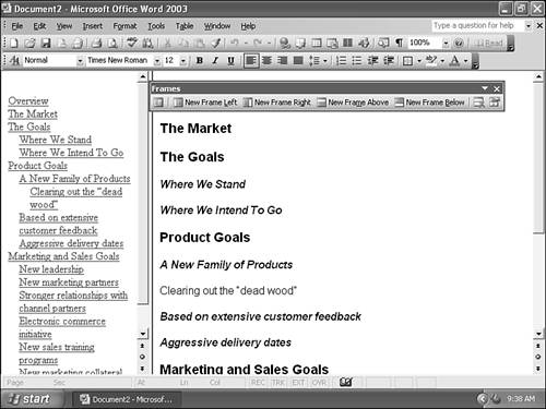 create clickable table of contents in word