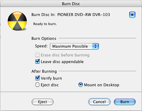 burn for mac